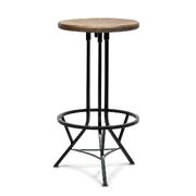 Industrial Wooden Iron Swivel Bar Stool - Black Rustic