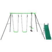 Kids Hurley 2 Metal Swing Set With Slide