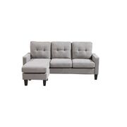 Stylish Sofa Couch Lounge Suite - Reversible 3 Seater Set in Light Grey Linen