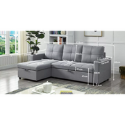 Sofa Bed Couch Lounge Modular Corner 3-Seat Rev - Light Grey