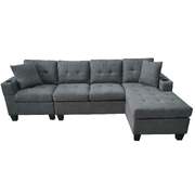 Transform Your Space with the Reversible Sofa Couch Suite - Dark | 4 Seater Modular Corner Sectional Set