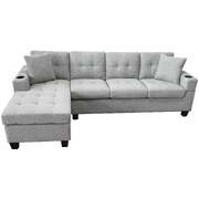 Transform Your Space with the Reversible Sofa Couch Suite - Light | 4 Seater Modular Corner Sectional Set