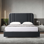 Air Leather Upholstered Bed Frame With Stainless Steel Feet