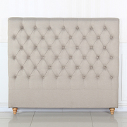 Elegant Beige Upholstered King Headboard