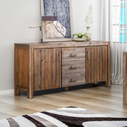 Buffet Sideboard with Solid Acacia Wooden Frame Storage Cabinet with Drawers in Chocolate Colour 