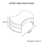 Coffee Table Round Adjustable Table White Colour