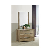 Dressing Chest Mirror Makeup Table with 3 Drawers Wood
