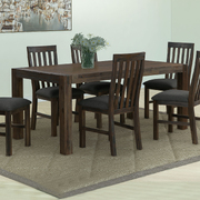 Dining Table 180cm Medium Size with Solid Acacia Wooden Base in Chocolate