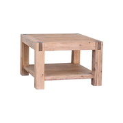 Lamp Table Open Storage Solid Wooden Frame In Classic Oak