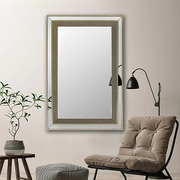 Wall Mirror Mdf Silver Mirror Matching Fabric Rectangular Shape