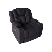 Fabric Black Headrest Padded Seat Recliner Sofa 1R 