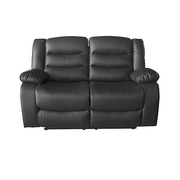 Luxurious Recliner Pu Leather 2R sofa-Black