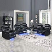 Ultimate Recliner Trio: Led Console Luxe