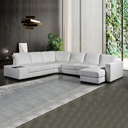 Leather U Shape Large Size White