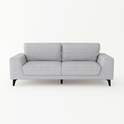 Light Grey Fabric 3-Seater Sofa With Black Legs