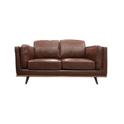 2 Seater Stylish Leatherette Brown York Sofa