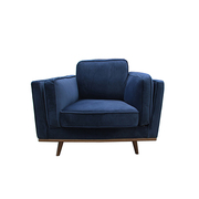 1 Seater Fabric Cushion Modern Sofa Blue Colour