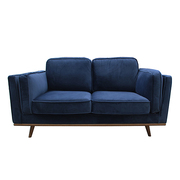 2 Seater Fabric Cushion Modern Sofa Blue Colour