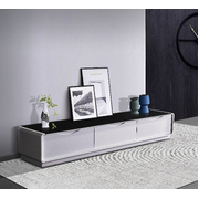 High Gloss Tv Cabinet With 3 Drawers, Black & White