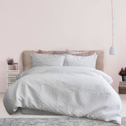 White Embossed Quilt Cover Set Double