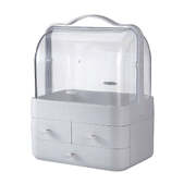Cosmetics Storage Boxes Portable Makeup Jewelry Case(White-White)