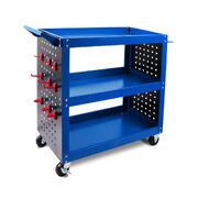 Blue 3-Tier Tool Cart Storage Trolley Toolbox Organiser 150Kg Blue