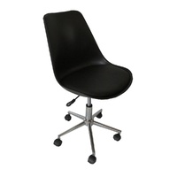 Mora black padded seat gas lift office chair