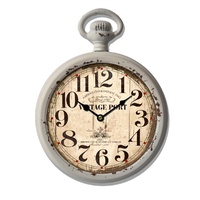 Classic 8'' Round Metal Clock With Hook