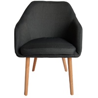 Calvin Charcoal Fabric Dining Chair Set 2