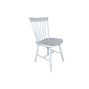 Set of 2 Dining Chairs Ari Rubberwood Off White Spindle back