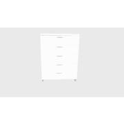 Elisha High Gloss 5 Drawer Tallboy Chest - White