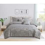 Tufted Jacquard Quilt/Doona/Duvet Cover Set - Grey - King Size