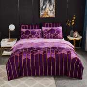 Elegant Erena Purple Quilt/Doona/Duvet Cover Set - Queen Size