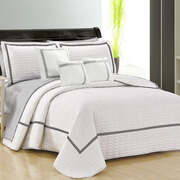 6 Piece Two Tone Embossed Comforter Set King White
