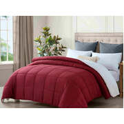 King Size Reversible Plush Soft Sherpa Comforter Quilt Red