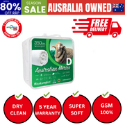 Aus Made Merino Wool Quilt 350GSM 180x210cm Double Size