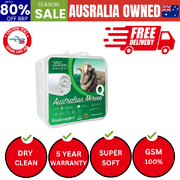 Aus Made Merino Wool Quilt 350GSM 210x210cm Queen Size