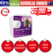 Aus Made Merino Wool Quilt 500GSM 240x210cm King Size