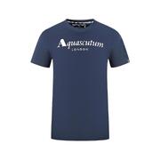 Aquascutum Men'S Midnight Blue Cotton Tee Shirt - L