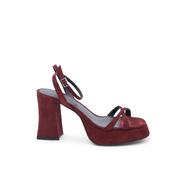 Bold Beauty Hugo Boss Red Leather Heeled Sandals - Size 38 Eu