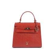 Fiery Fashion V Italia By Versace 1969'S Red Leather Handbag