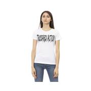 Elegant Chic Trussardi'S Short Sleeve Tee With Front Print - Size 2Xl