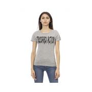 Gray Grace Trussardi'S Cotton-Blend Tee With Chic Print - Size M