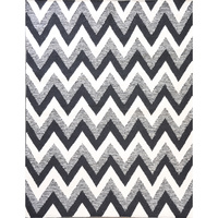 Chevron Durry Rug Black & White 160x230cm