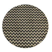 Printed Chevron Rug Black & Natural 120x120cm