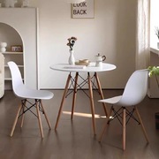 80cm  Modern Round Kitchen Table with Wood Legs for Dining Room, Living Room and Kitchen