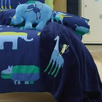 Animal Patch Fleece Throw Rug by Jiggle & Giggle