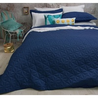 Regent Qb/Kb Navy Coverlet Set by Bambury