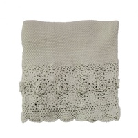 Crochet Taupe Throw by MM Linen