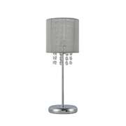 Emilia Table Lamp With Acrylic Drops - Grey Shade